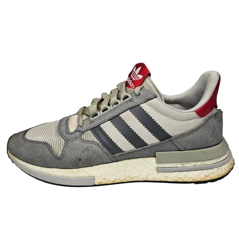 Adidas ZX‎ 500 RM Men Size 11 Gray Grey Red Running Shoes Sneakers B42217